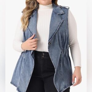 Agnes Orinda plus size women’s denim vest